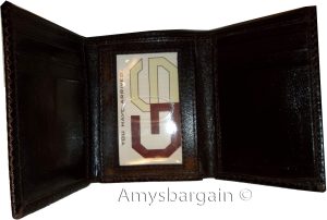 Men’s woven printed leather wallet trifold wallet new 2 billfolds 9 cards id - Image 3