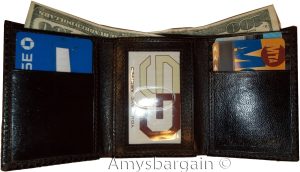 Men’s woven printed leather wallet trifold wallet new 2 billfolds 9 cards id - Image 9