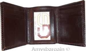 Men’s woven printed leather wallet trifold wallet new 2 billfolds 9 cards id - Image 10