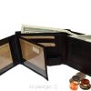 Men'sBlack Leather Wallet Bifold Wallet 2 Bill spaces 2 flip-side ID Coin case