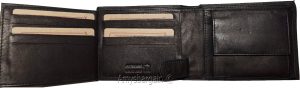 Men'sBlack Leather Wallet Bifold Wallet 2 Bill spaces 2 flip-side ID Coin case - Image 12