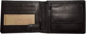 Men'sBlack Leather Wallet Bifold Wallet 2 Bill spaces 2 flip-side ID Coin case - Image 10