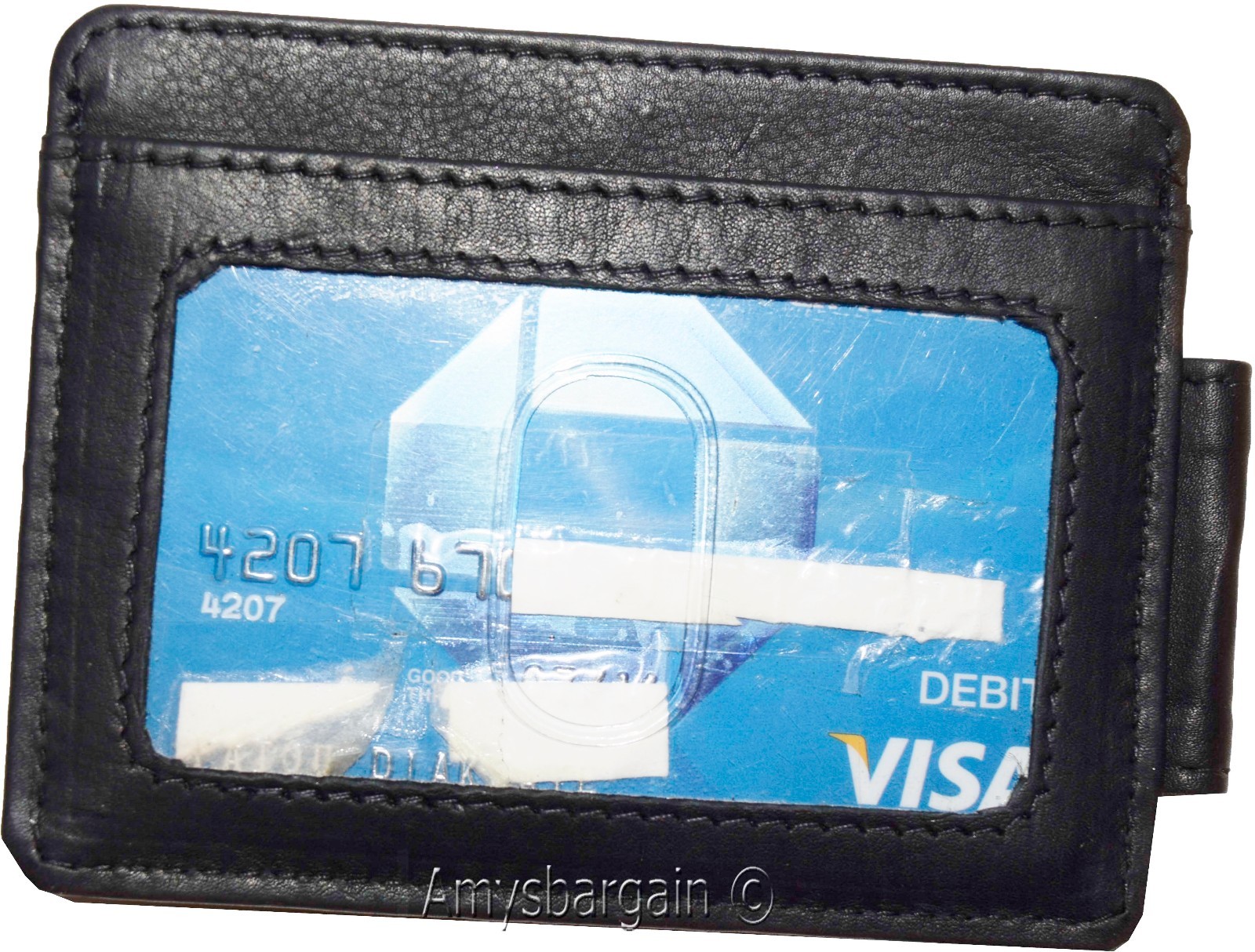 Money Clip, Leather Credit card ID money clip, wallet with magnetic money clip - Image 12
