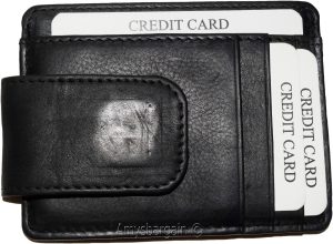 Money Clip, Leather Credit card ID money clip, wallet with magnetic money clip - Image 3