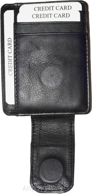 Money Clip, Leather Credit card ID money clip, wallet with magnetic money clip - Image 9