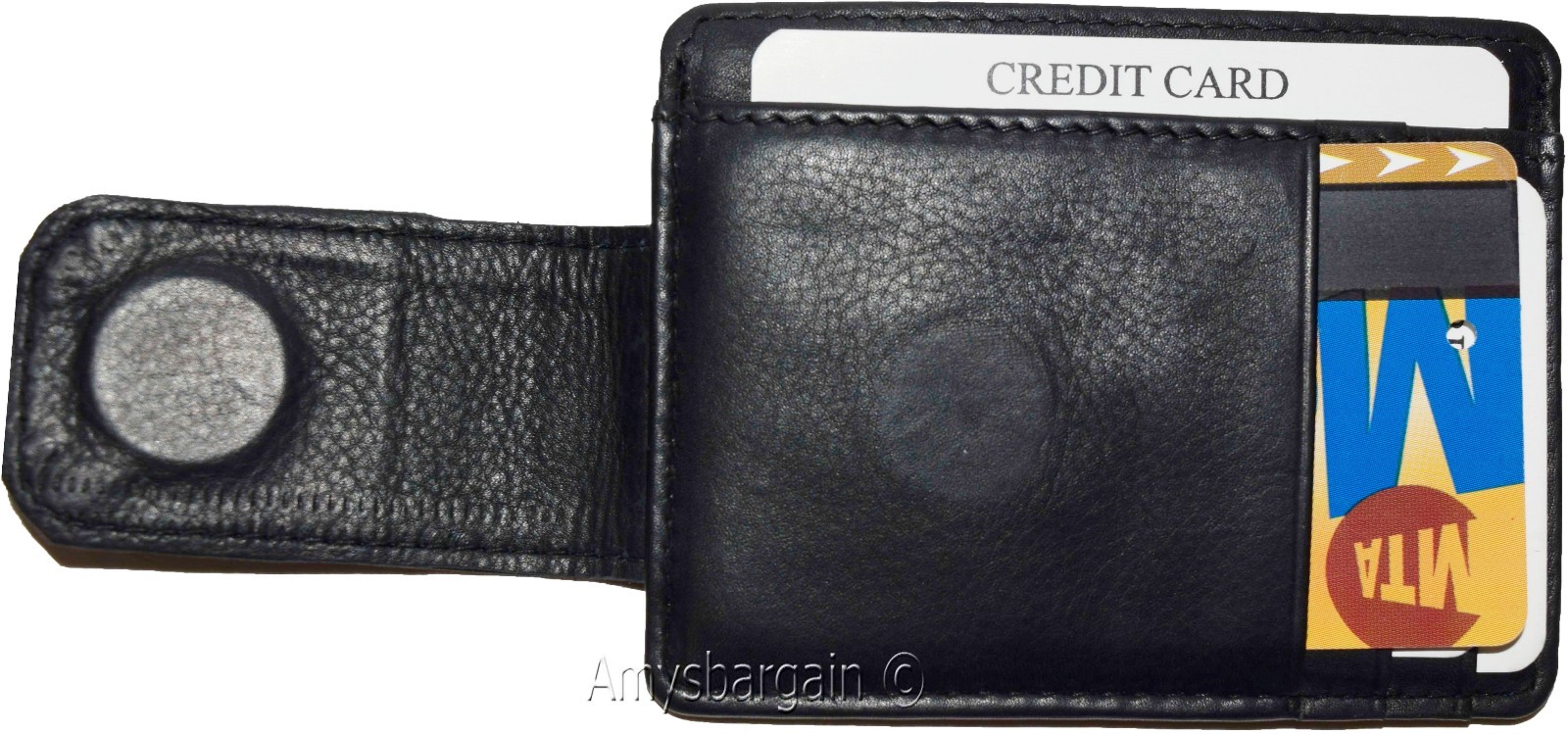 Money Clip, Leather Credit card ID money clip, wallet with magnetic money clip - Image 10