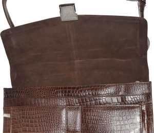 New Crocodile Skin Printed Leather Briefcase Black Business case Attaché sac bag - Image 11