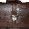 New Crocodile Skin Printed Leather Briefcase Black Business case Attaché sac bag