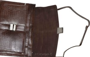 New Crocodile Skin Printed Leather Briefcase Black Business case Attaché sac bag - Image 12