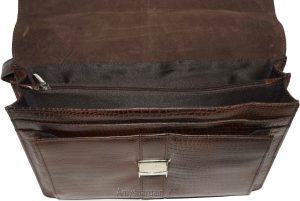New Crocodile Skin Printed Leather Briefcase Black Business case Attaché sac bag - Image 14
