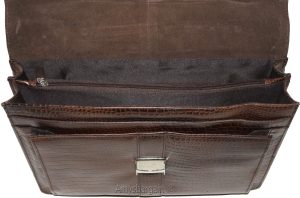 New Crocodile Skin Printed Leather Briefcase Black Business case Attaché sac bag - Image 17