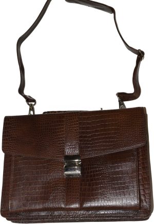 New Crocodile Skin Printed Leather Briefcase Black Business case Attaché sac bag - Image 5