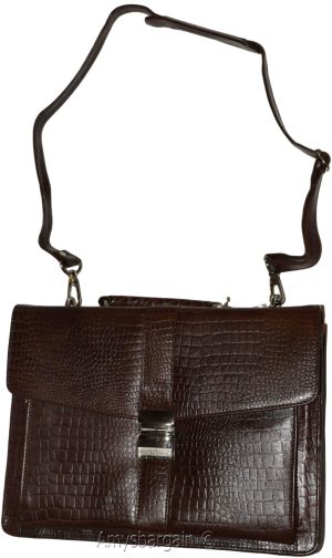 New Crocodile Skin Printed Leather Briefcase Black Business case Attaché sac bag - Image 9