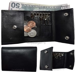 New Leather Key Chain; Zip Coin Case; Key Ring; key chain for men and women #573