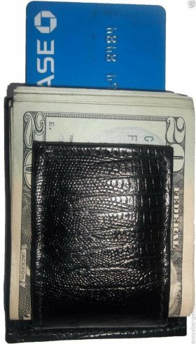 New Lizard skin printed leather money clip credit card/bills holder all bills BN