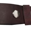 New Medium size Leather Belt, Snap on Cowhide One Piece Brown leather Belt BNWT