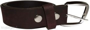 New Medium size Leather Belt, Snap on Cowhide One Piece Brown leather Belt BNWT - Image 12