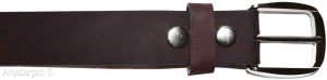 New Medium size Leather Belt, Snap on Cowhide One Piece Brown leather Belt BNWT - Image 5