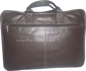 New leather briefcase case, unbranded brown leather briefcase zip top case