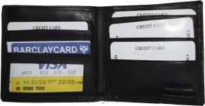 New man's billfold wallet 8 card spaces ID window Suede lined interior Brand BN - Image 4