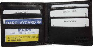 New man's billfold wallet 8 card spaces ID window Suede lined interior Brand BN - Image 7