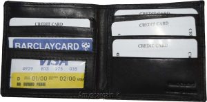 New man's billfold wallet 8 card spaces ID window Suede lined interior Brand BN - Image 10