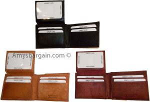 New style leather man's wallets 2 suede lined billfolds Credit card ID holder - Image 7