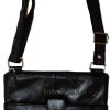 New woman's Leather side bag purse swing bag flat handbag Black pocketbook new