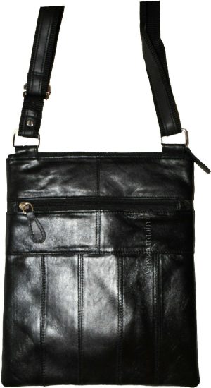 New woman's Leather side bag purse swing bag flat handbag Black pocketbook new - Image 3