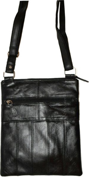 New woman's Leather side bag purse swing bag flat handbag Black pocketbook new - Image 6