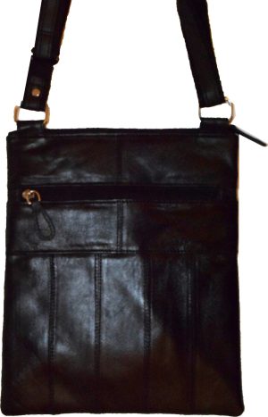 New woman's Leather side bag purse swing bag flat handbag Black pocketbook new - Image 9