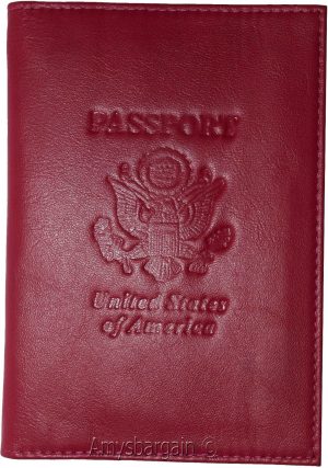 Passport case, Leather passport cover, Red wallet credit card case ID holder NWT - Image 5