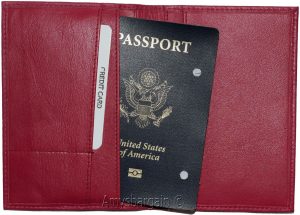 Passport case, Leather passport cover, Red wallet credit card case ID holder NWT - Image 8