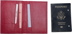 Passport case, Leather passport cover, Red wallet credit card case ID holder NWT - Image 9