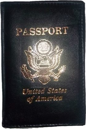 USA leather passport cover black unbranded new passport and credit card case