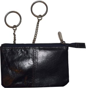 Women's Change Purse Leather mini wallet Card case Zip coin case with key rings - Image 18