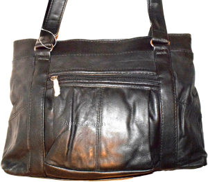 Woman's leather tote bag Black handbag, shopping bag day bag Pocketbook Brnd New - Image 4