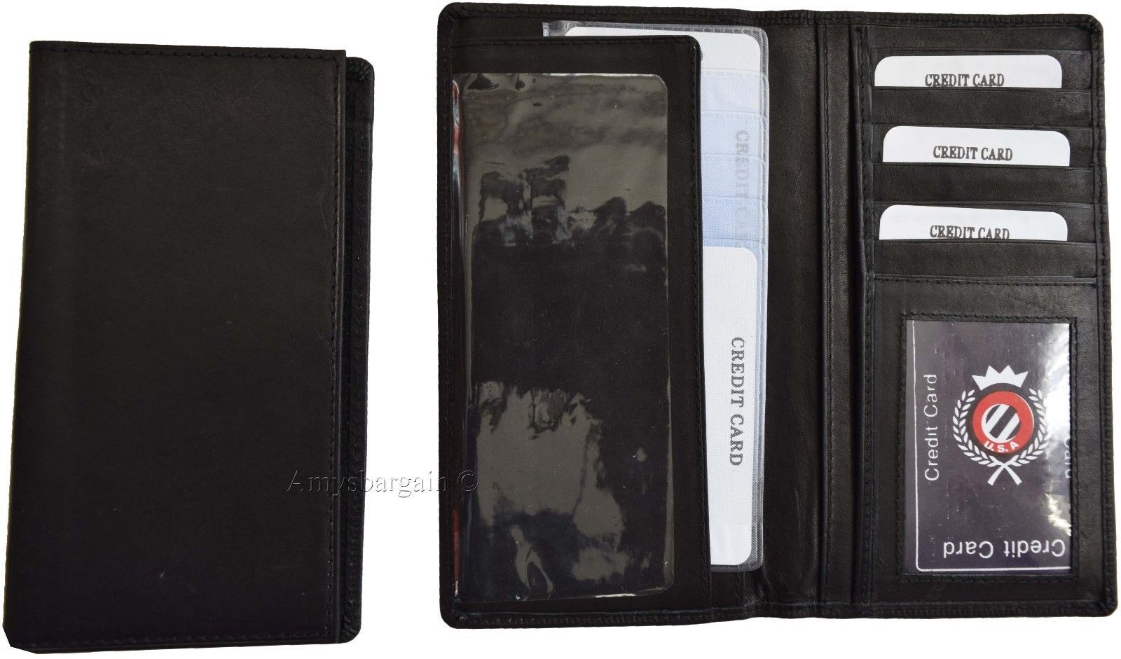 Women/Man's Leather Checkbook Wallet Unbranded Black checkbook cover new - Image 12