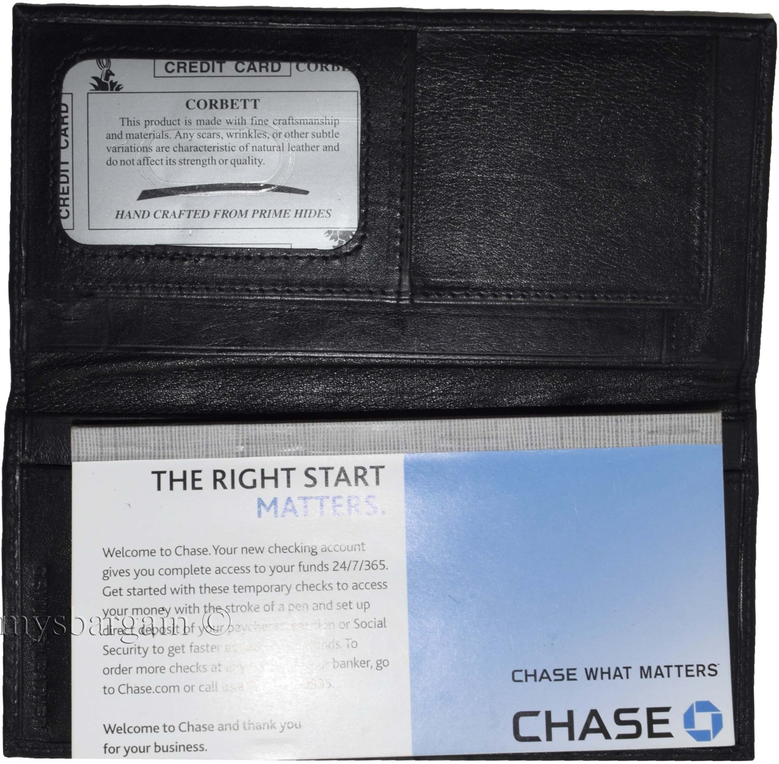 Women/Men's Leather Checkbook Wallet, 3 bill pockets 9 credit card ID case new - Image 6