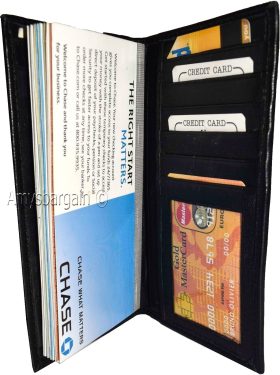 Women/Men's Leather Checkbook Wallet, Black unbranded Bills Check wallet new