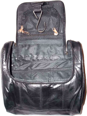 Women/s large leather cosmetic make up case doorknob hanger toiletry case - Image 11