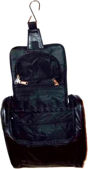 Women/s large leather cosmetic make up case doorknob hanger toiletry case - Image 4