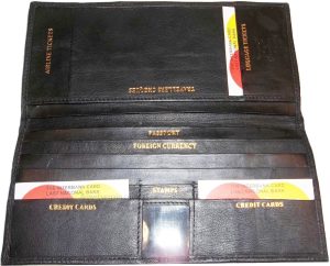 Womens leather Oorganizer checkbook passports credit cards bills leather wallet - Image 3