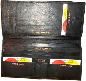 Womens leather Oorganizer checkbook passports credit cards bills leather wallet - Image 6