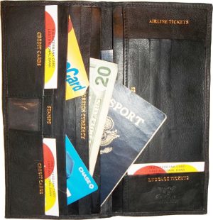 Womens leather Oorganizer checkbook passports credit cards bills leather wallet - Image 10