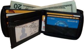 Zip around man's Leather Wallet 12 Credit Card Holder men's Bifold Wallet BNWT