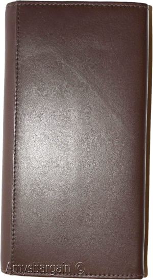 leather checkbook wallet compact wallet cards change bills brown wallets bn - Image 13