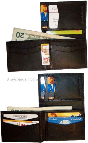 lot if 4 man's wallet new style trifold leather wallet id 2 bifold pockets b new - Image 11