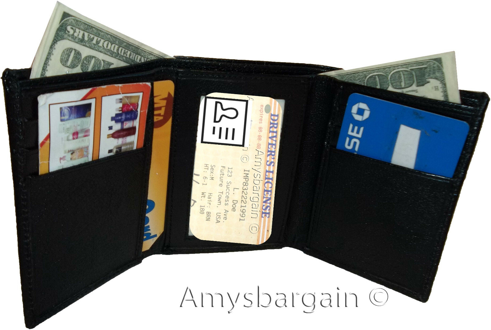 lot of 12 man's brown trifold wallet new style crocodile printed leather wallet - Image 5