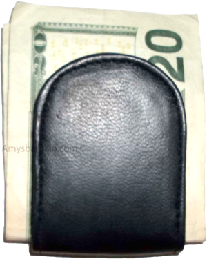 lot of 12 new leather money clip, magnetic black money clip billfold holder - Image 3